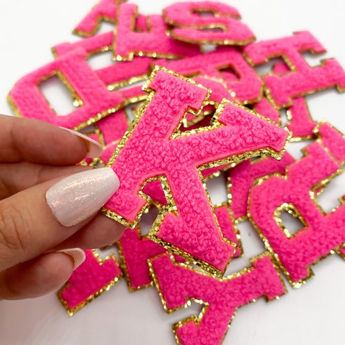 Glitter Varsity Chenille Adhesive Letter Patches - Etsy