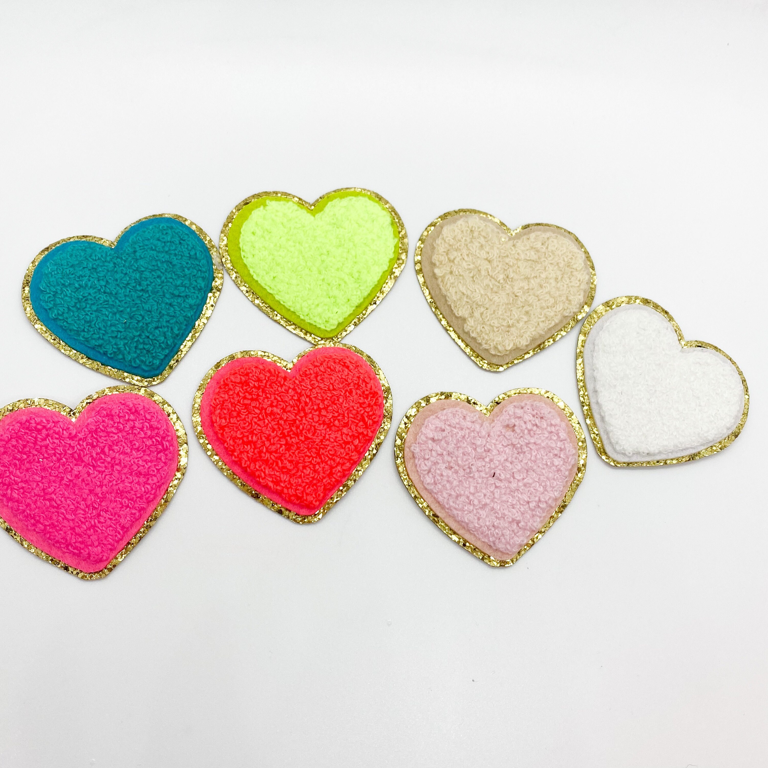 IRON ON 2.5" Heart Patch | Varsity Glitter Letter Chenille Initi…