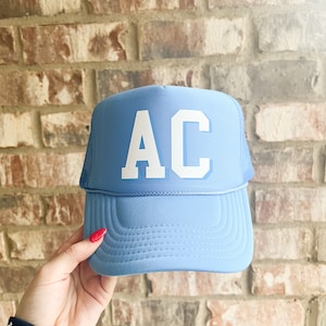 CUSTOM Initials Bachelorette Bridesmaid Monogrammed Sorority Foam Mesh Trucker Hat | Unisex Ball Cap Baseball Cap Hat
