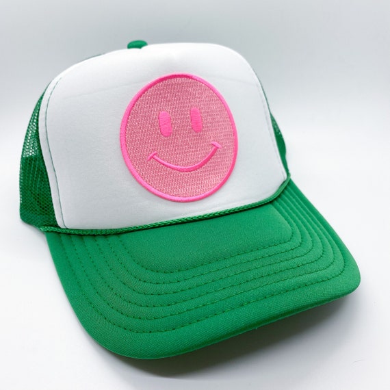 Pink Smiley Face Trucker Hat 