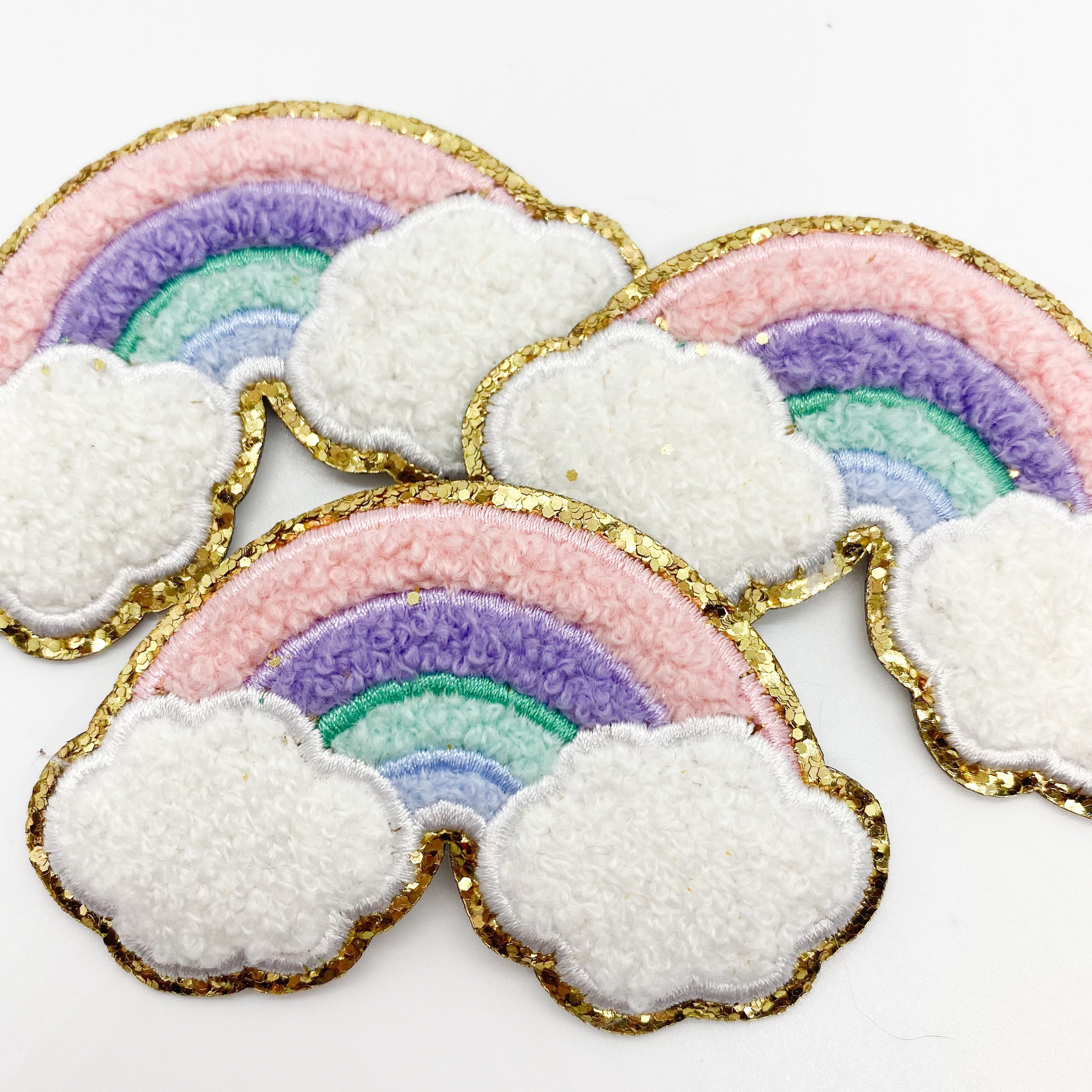 IRON ON Rainbow Glitter Patch | Patch ONLY | Chenille Patch | Iron On…