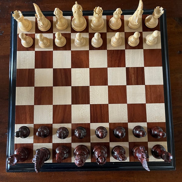 The HEIRLOOM. A 21" Chessboard with Step Moulding in Padauk and Boxwood