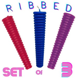 Ribbed Play Candles - Set of 3