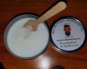 Aceite de masaje totalmente natural que se puede sacar con cuchara, latas de 4 oz u 8 oz