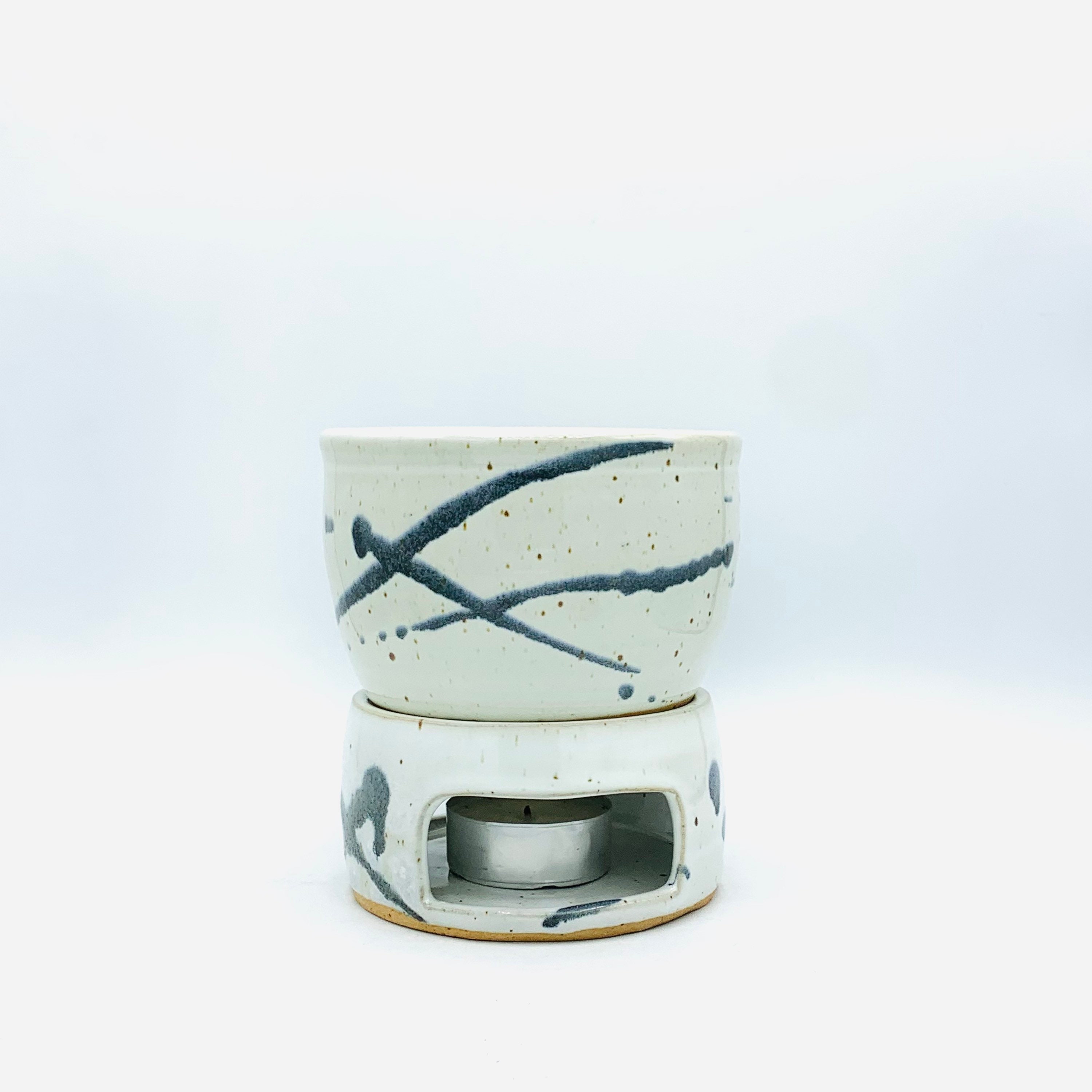Made-to-Order Onyx River Ceramic Sake Warmer Base and Bowl Set by Amy Schnitzer