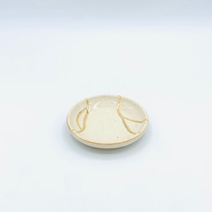 Faux Kintsugi Ceramic Trinket Dishes with Gold Luster by Amy Schnitzer