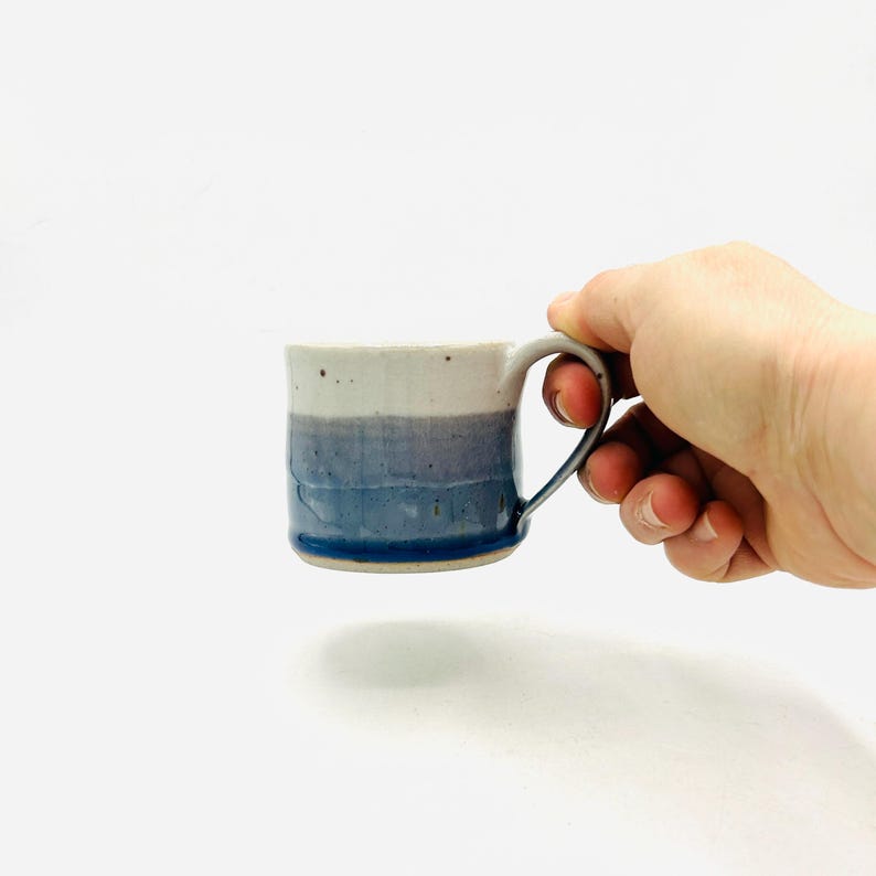 NEW! Two-Toned Reduction Fired Ceramic Espresso Cups in Various Colors by Amy Schnitzer Brilliant Blue