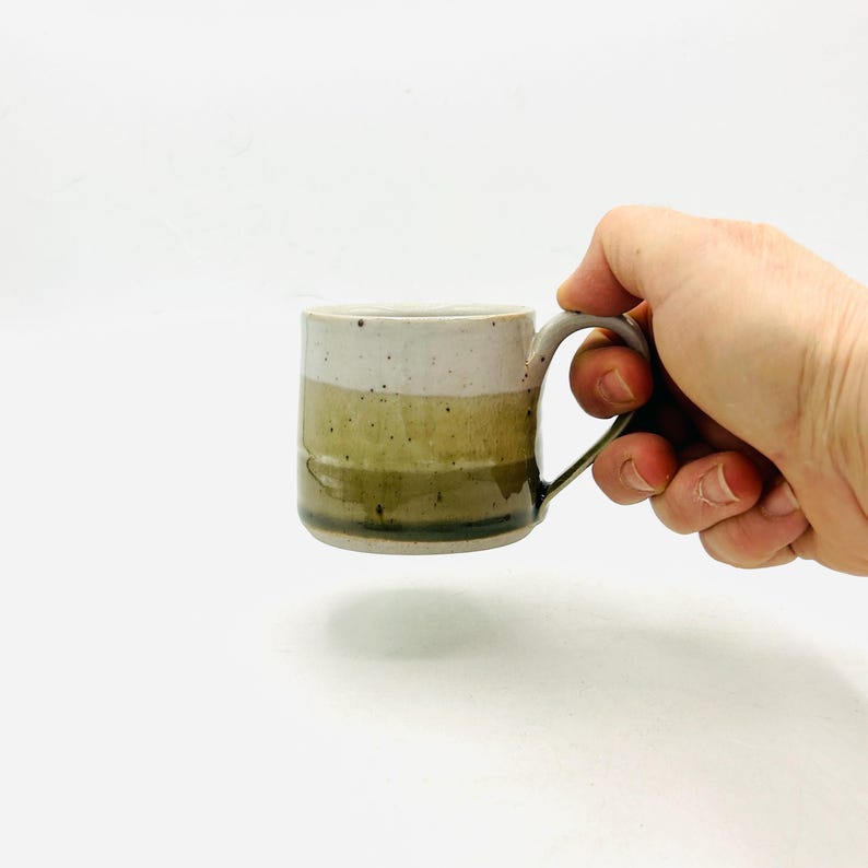 NEW! Two-Toned Reduction Fired Ceramic Espresso Cups in Various Colors by Amy Schnitzer Olive