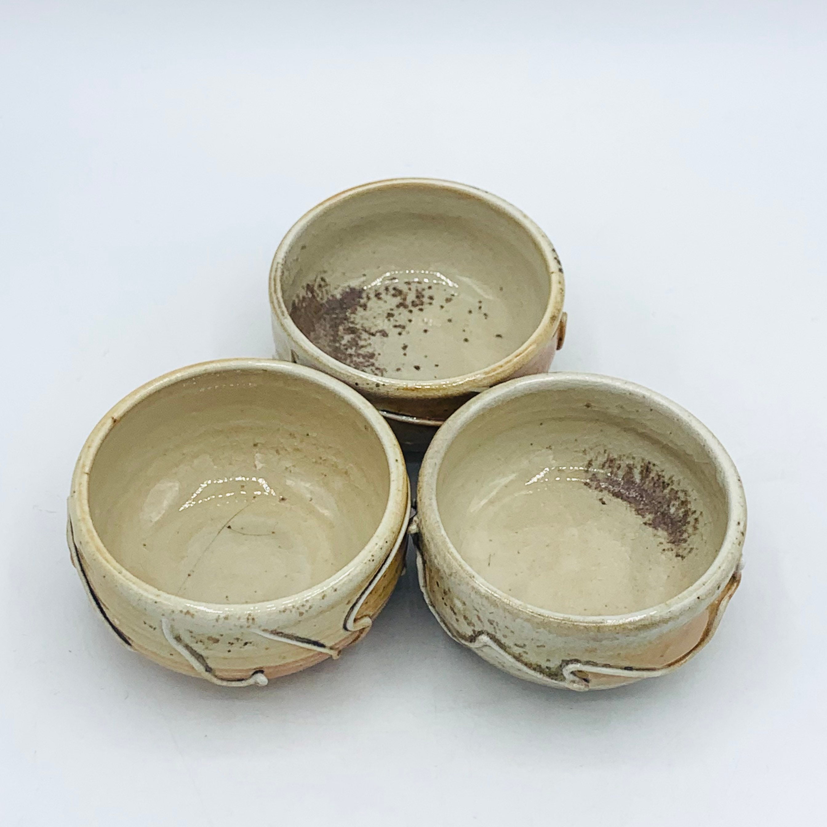 4piece Japanese Style Wood Fired Scribble Ceramic Sake Bottle Etsy