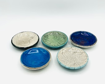 Raku Fired Ceramic Trinket Dishes in Various Colors by Amy Schnitzer