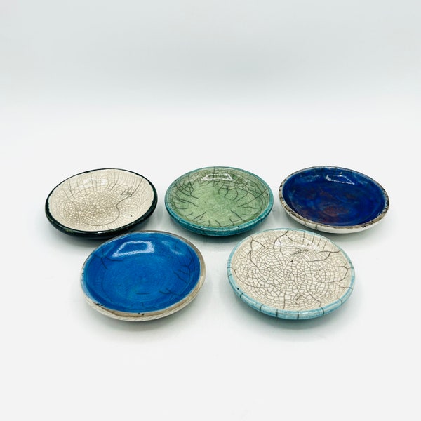 Raku Fired Ceramic Trinket Dishes in Various Colors by Amy Schnitzer