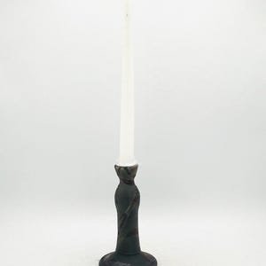 NEW! Rainbow Galaxy Raku Fired Tall Ceramic Candlestick Holder by Amy Schnitzer