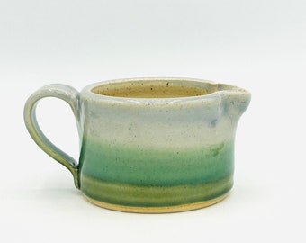 NEW COLOR! Two-Toned Ceramic Creamer / Mini-Pitcher in Sky Blue and Brilliant Green by Amy Schnitzer