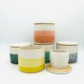 Made-to-Order Two-Toned French Ceramic Butter Keeper / Crock in Bright Colors by Amy Schnitzer
