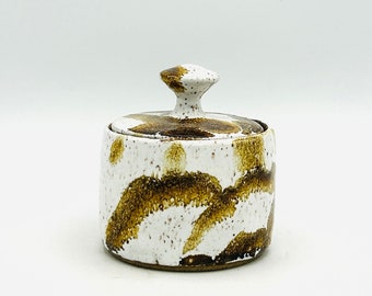 NEW! Amber Drizzle Ceramic Sugar Bowl with Lid by Amy Schnitzer