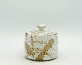 NEW! Light Terracotta Drizzle Ceramic Sugar Bowl with Lid by Amy Schnitzer