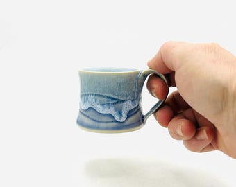 Made-to-Order Ocean Surf Wave Carved Espresso Cup by Amy Schnitzer
