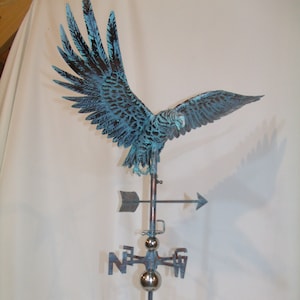 XL Handcrafted 3Dimensional FLYING EAGLE Weathervane Copper Patina finish
