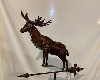 Handcrafted 3 Dimensional ELK Weather vane Copper Patina Finish Weathervane