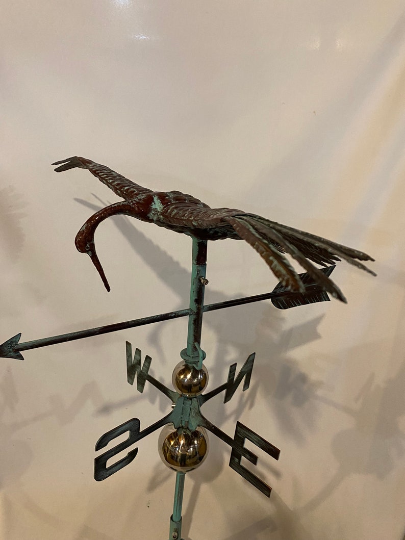 LARGE Handcrafted 3D 3dimensional CRANE HERON Weathervane Etsy