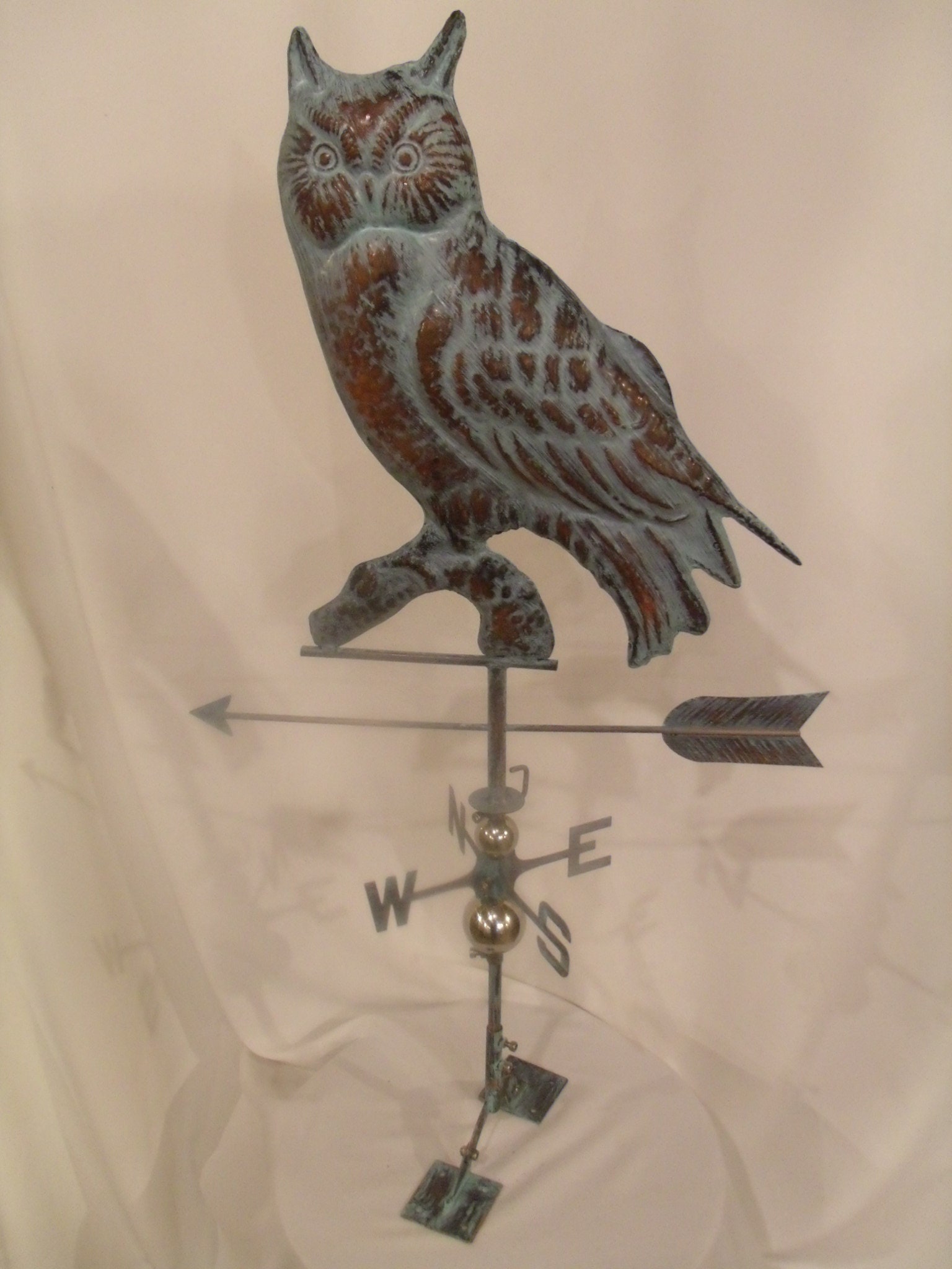 Large Handcrafted 3D 3 Dimensional OWL Weathervane Copper Etsy UK