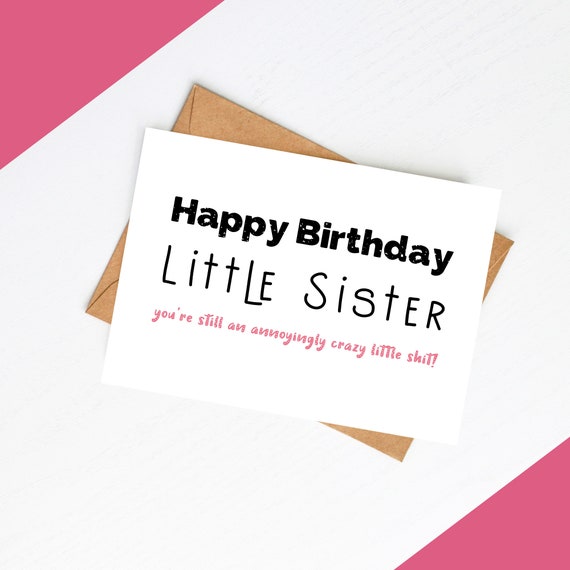 Kleine Zus Kleine Shit Verjaardag Verjaardagskaart Grappige Etsy