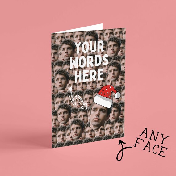 Ur Words Christmas Cards 2022 Any Words You Like Personalised Christmas Card Face Card | Etsy