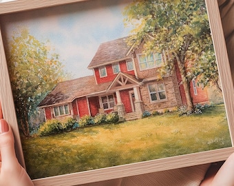 Hand Painted House Painting from Photo
