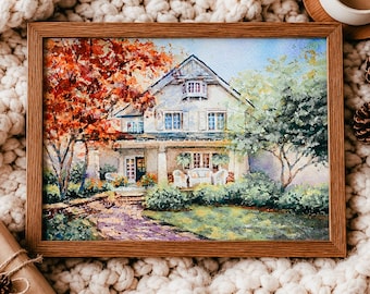 Custom House Portrait from Photo | Hand-Painted Watercolor (No AI)