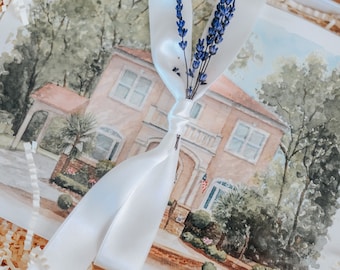 Christmas Gift – Custom Hand-Painted House Portrait