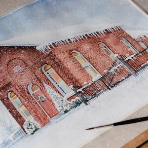 Christmas Gift House Portrait Snowy Church Wedding Venue Portrait