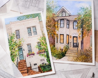 Custom House Portrait for Realtor Closing Gifts | Hand-Painted Watercolor (No AI)