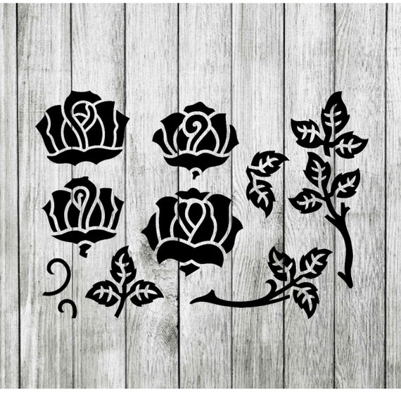 Rose Stencil, Flower Stencil , Ivy Stencil, Floral Stencil, Stencil, DIY