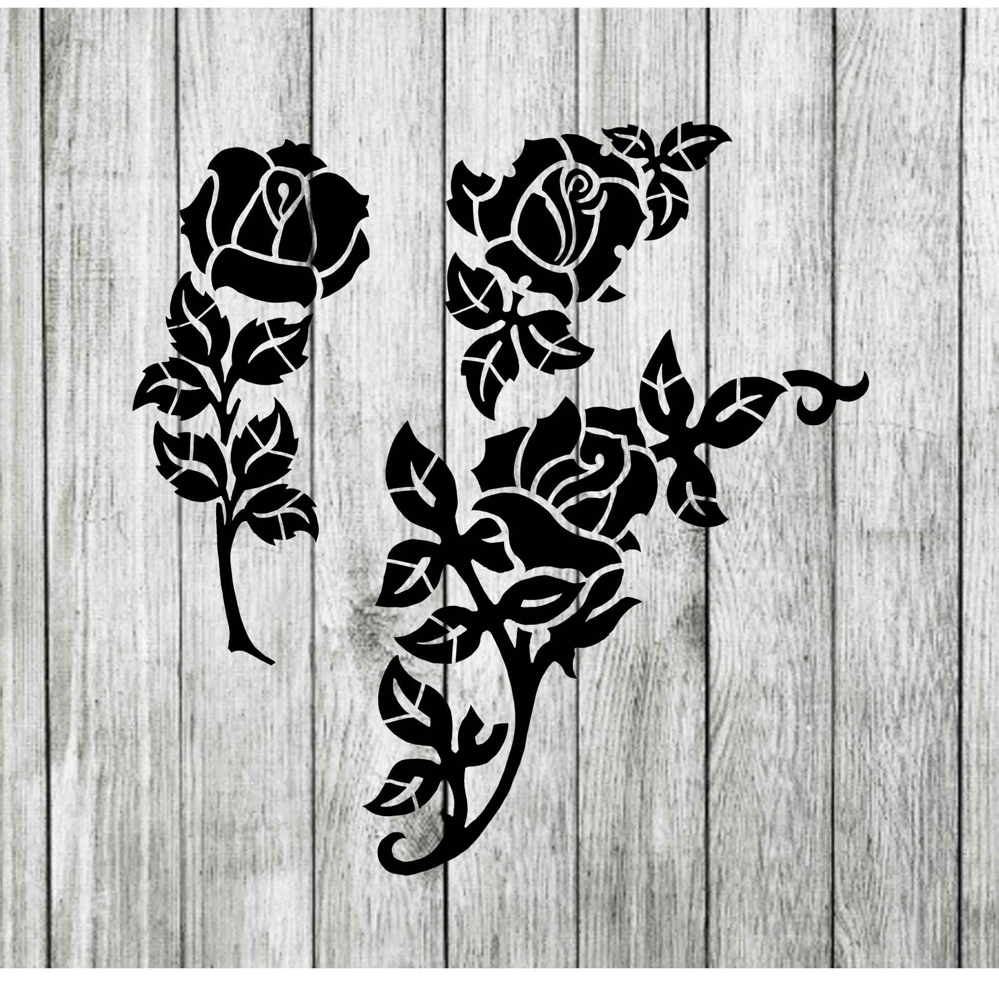 Rose Stencil Flower Stencil Ivy Stencil Floral Stencil Etsy UK