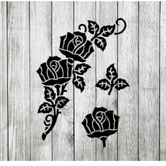 Rose Stencil, Flower Stencil , Ivy Stencil, Floral Stencil, Stencil, DIY