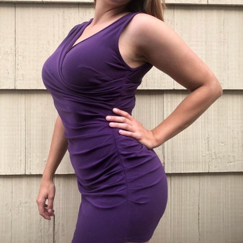 Vintage Size 10 Joseph Ribkoff Purple Mini-Dress