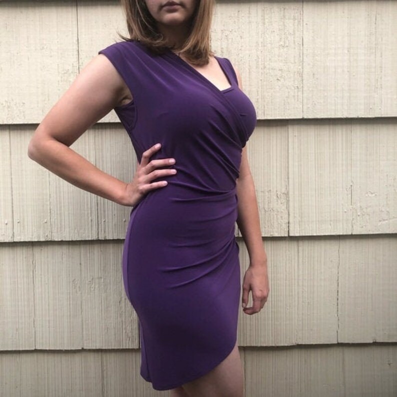 Vintage Size 10 Joseph Ribkoff Purple Mini-Dress