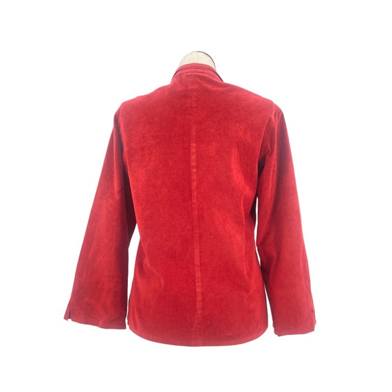 Vintage 70's Ultrasuede Soft Red Button Up Jacket… - image 3