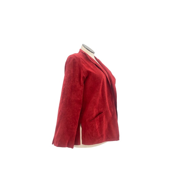 Vintage 70's Ultrasuede Soft Red Button Up Jacket… - image 2