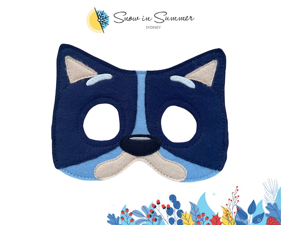 Kids Play Costume Dog Costume Felt Costume Blue Heeler Costume World Book Day,  Book Week,  Book Character, Embroidery Felt Mask