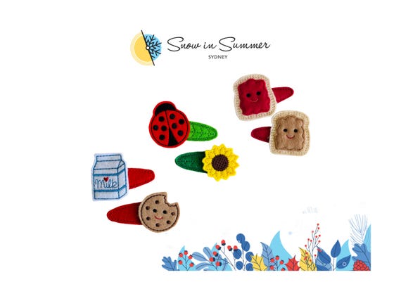 Kids Hair Clip, Book Week Clip, Crazy Hair Day, Hair Accessory, Crayon Hair Clip, Novelty Hair Clip, Ladybug Hair Clip, Cookie Hairclip