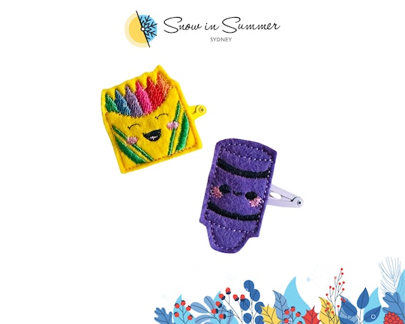 Kids Hair Clip, Book Week Clip, Crazy Hair Day, Hair Accessory, Crayon Hair Clip, Novelty Hair Clip