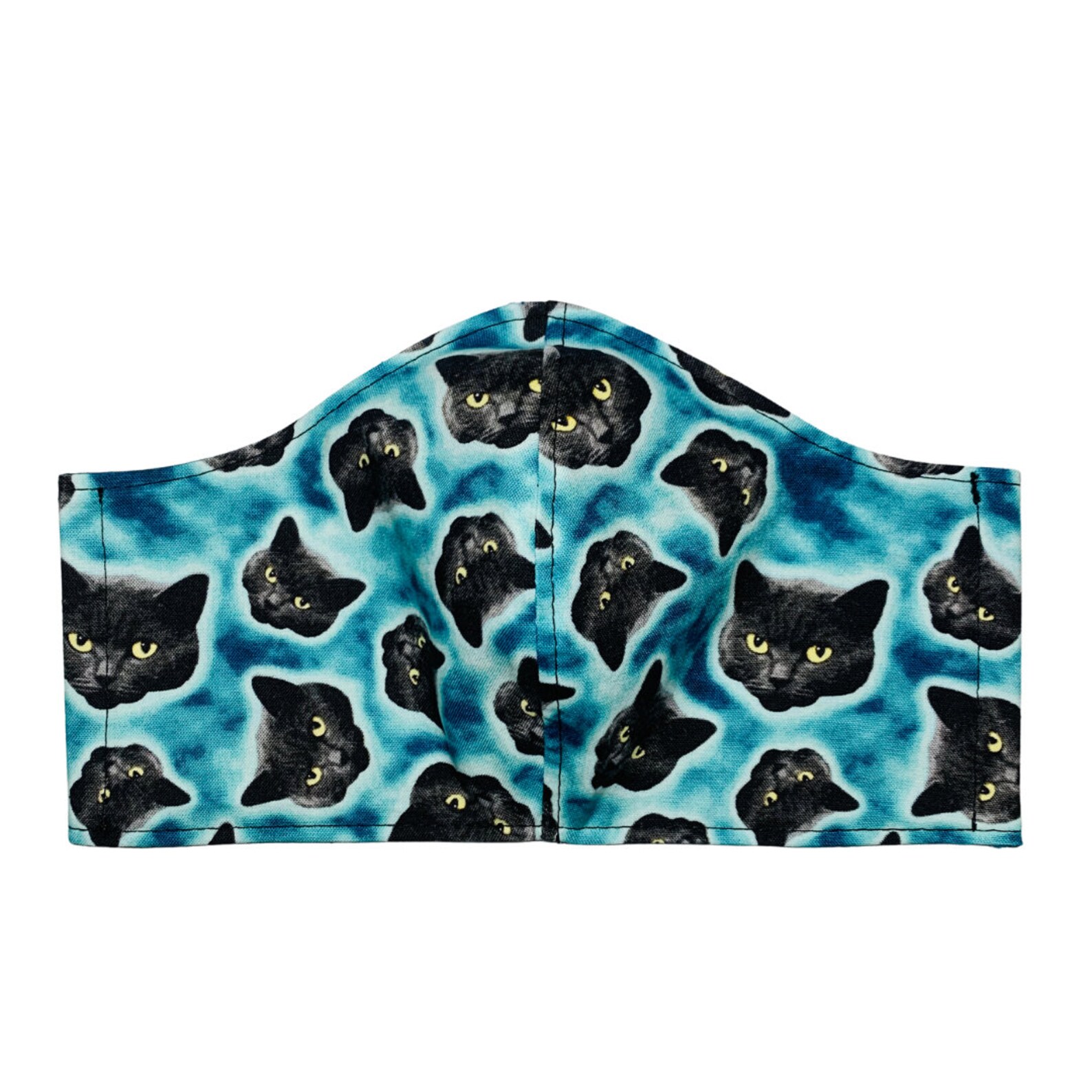 Black Cat Face Mask Glowing Cat Glow in the Dark Black Cat Etsy