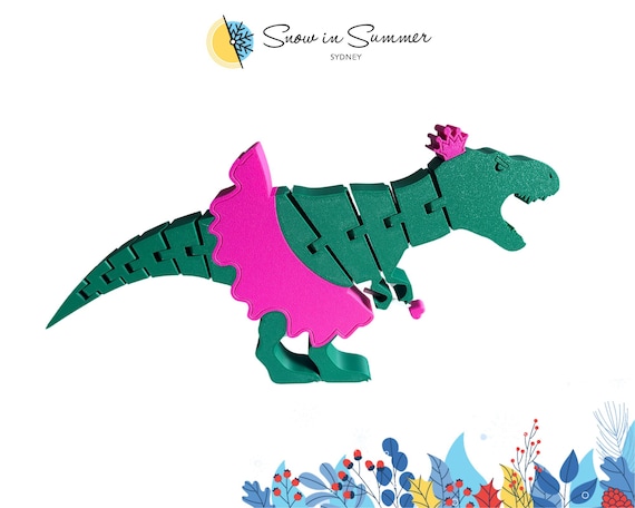 Princess T-Rex Flexi Dinosaur, Princess Dinosaur, Dinosaur Toy, Dinosaur Princess, Dinosaur gift for girls, Dinosaur Ballerina