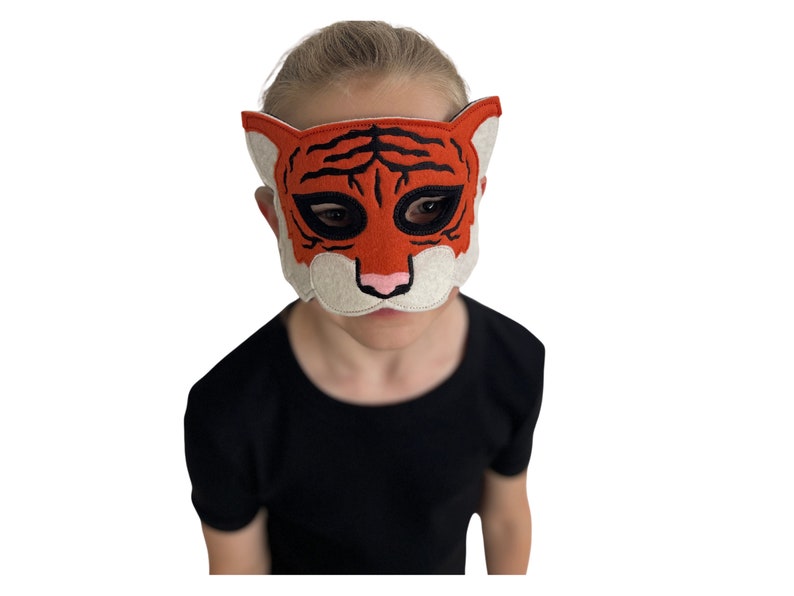 Tiger Mask,Tiger Costume,Animal Costume,Jungle Party, World Book Day Costume, Pretend Play, Felt Costume Mask, Tiger Mask, Halloween Costume image 2