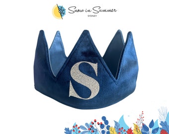 Personalised Birthday Crown,Fabric crown with removable numbers,adjustable crown,cake smash hat,Velcro numbers for crown,Velvet fabric crown