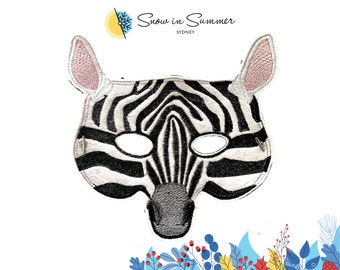 Zebra Mask,  Animal Costume, World Book Day Costume, Pretend Play, Felt Costume Mask, Halloween Costume