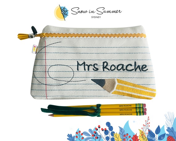 Personalised Pencil Case,School Gift, Teacher Appreciation, Pencil Pouch, Personalised Bag, School Gift, Student Gift, Custom Pencil Case