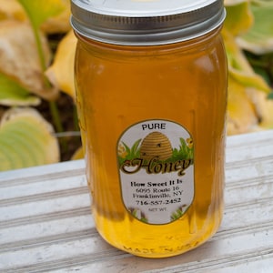 Raw Honey In Quart Glass Jar, 3 lbs