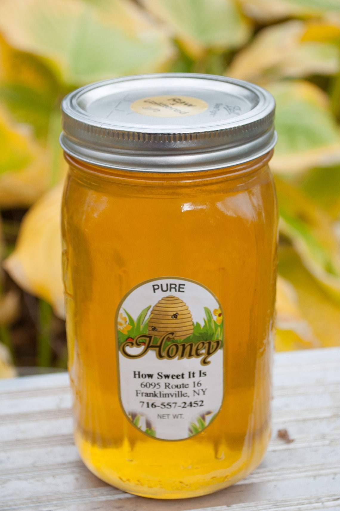 3 Lb Raw Honey in Quart Glass Jar Etsy